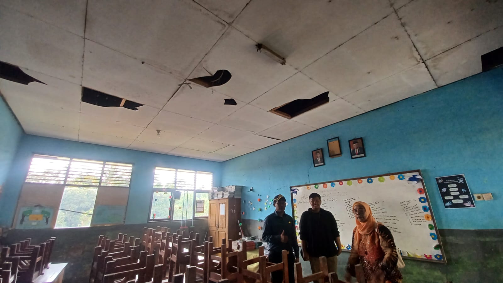 Kondisi ruang kelas SDN 03 Ciapus yang rusak. UCOK/RADAR BOGOR