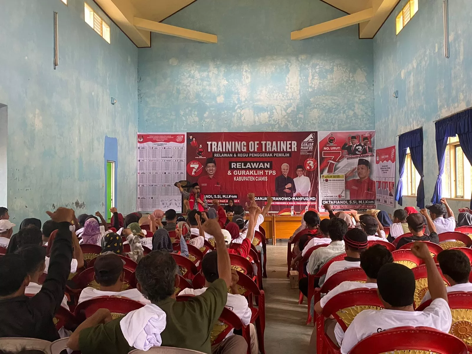 Jurkamnas TPN Ganjar-Mahfud, Oktafiandi saat melakukan kampanye di Ciamis, Jawa Barat. (Istimewa)/sumber: jawapos.com