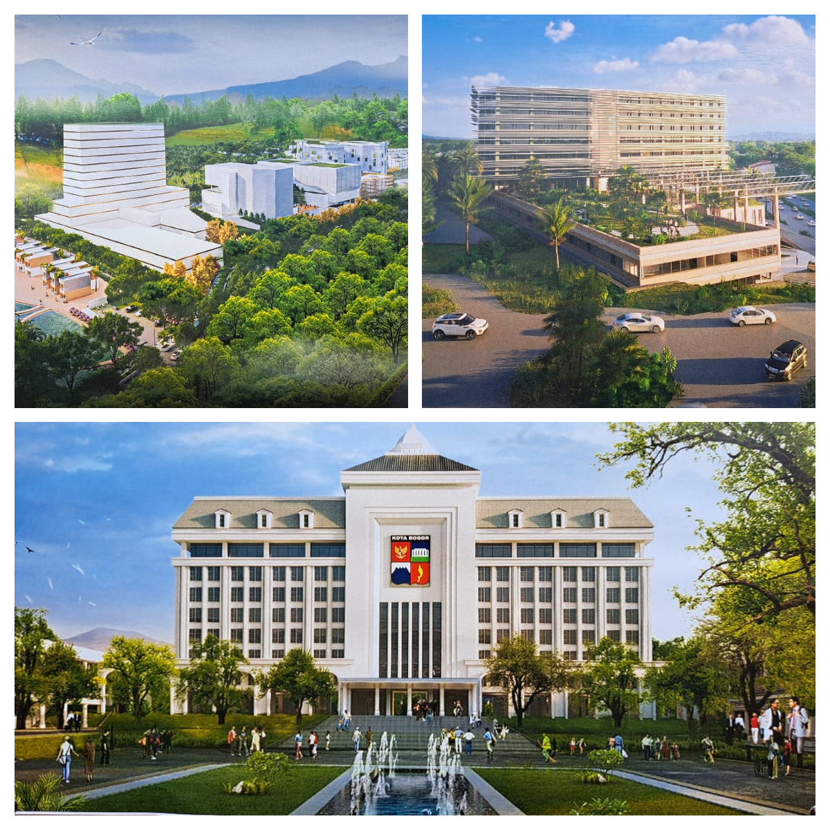 Desain Kantor Pemkot Bogor baru yang tampak megah.