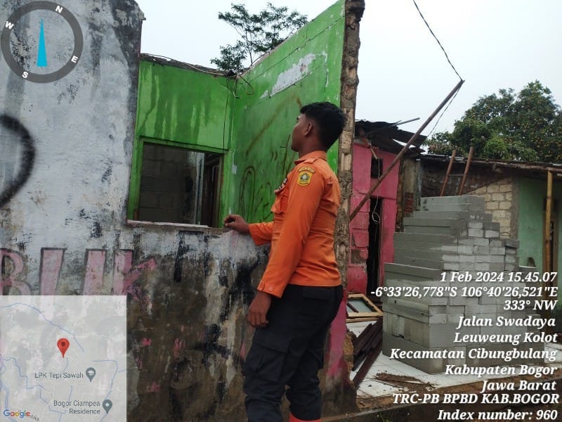 Bogor diterjang bencana di awal Februari. Sejumlah rumah warga dilaporkan rusak. IST