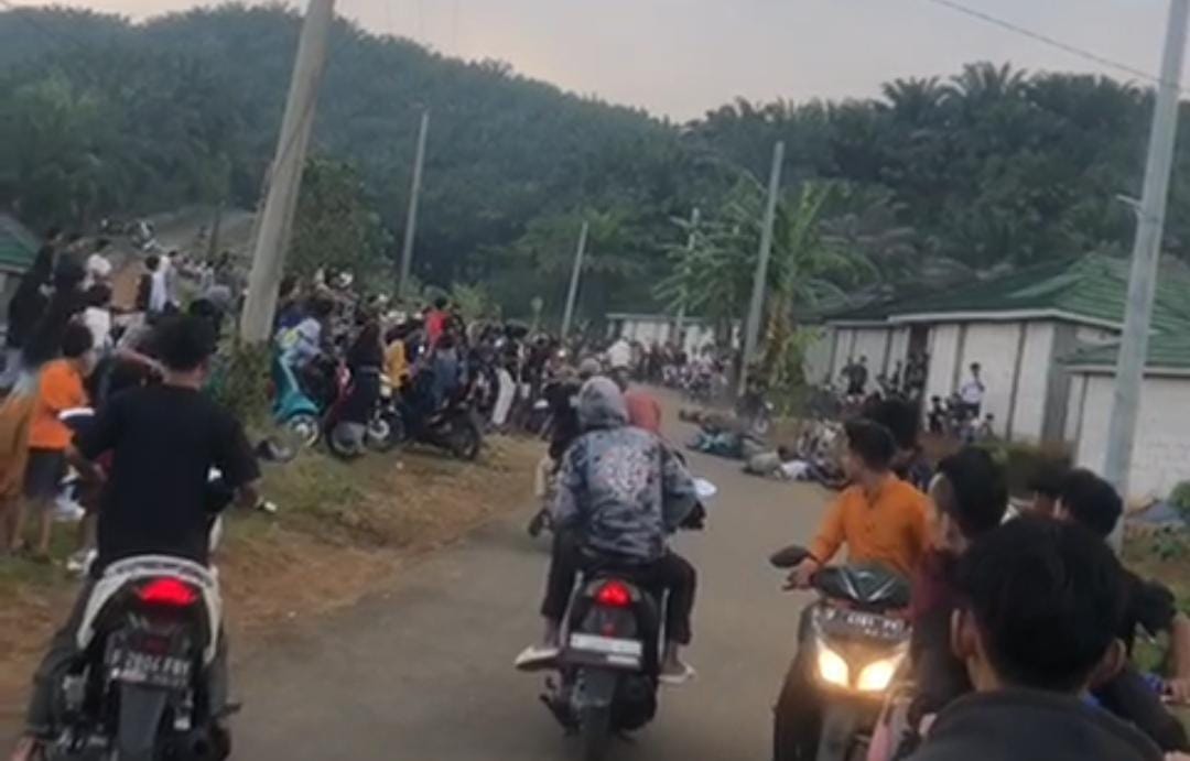 Tangkapan layar aksi balap liar di Desa Sukajaya, Kabupaten Bogor.