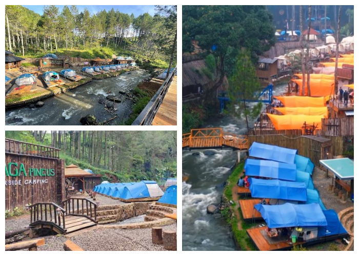 Batu Pineus Riverside yang berlokasi di Desa Pulosari, Kecamatan Pangalengan, Kabupaten Bandung, Jawa Barat.