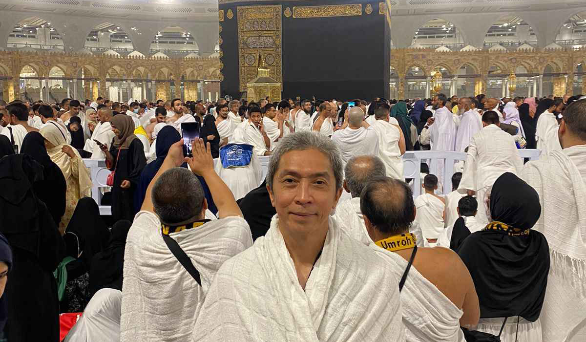 Dedie A Rachim tengah menjalankan ibadah umrahnya, Kamis (14/3/2024).