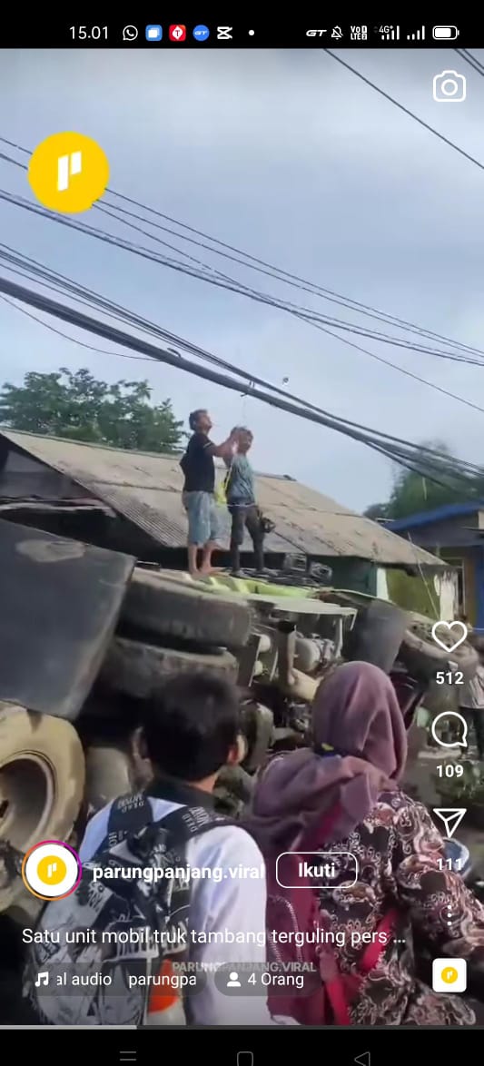 Kecelakaan tragis melibatkan truk tambang di Kecamatan Parung Panjang, Kabupaten Bogor kembali terjadi.
