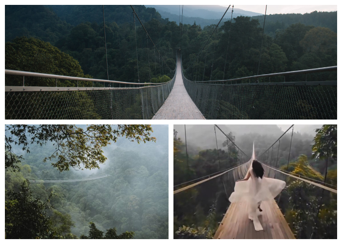 Jembatan Gantung Situ Gunung, yang merupakan jembatan gantung terpanjang di Asia Tenggara.