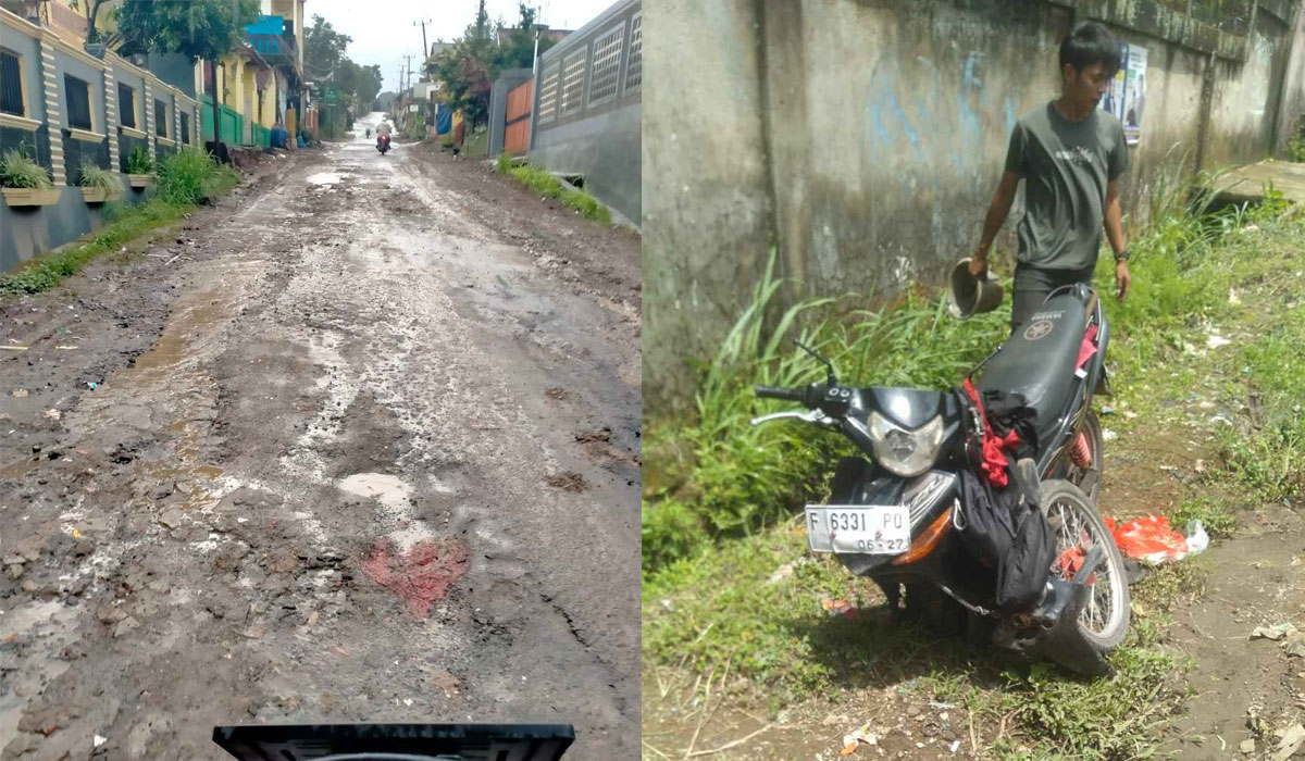 Salah satu dokumen warga saat motor terbelah akibat nabrak lubang di Jalan Pancawati.