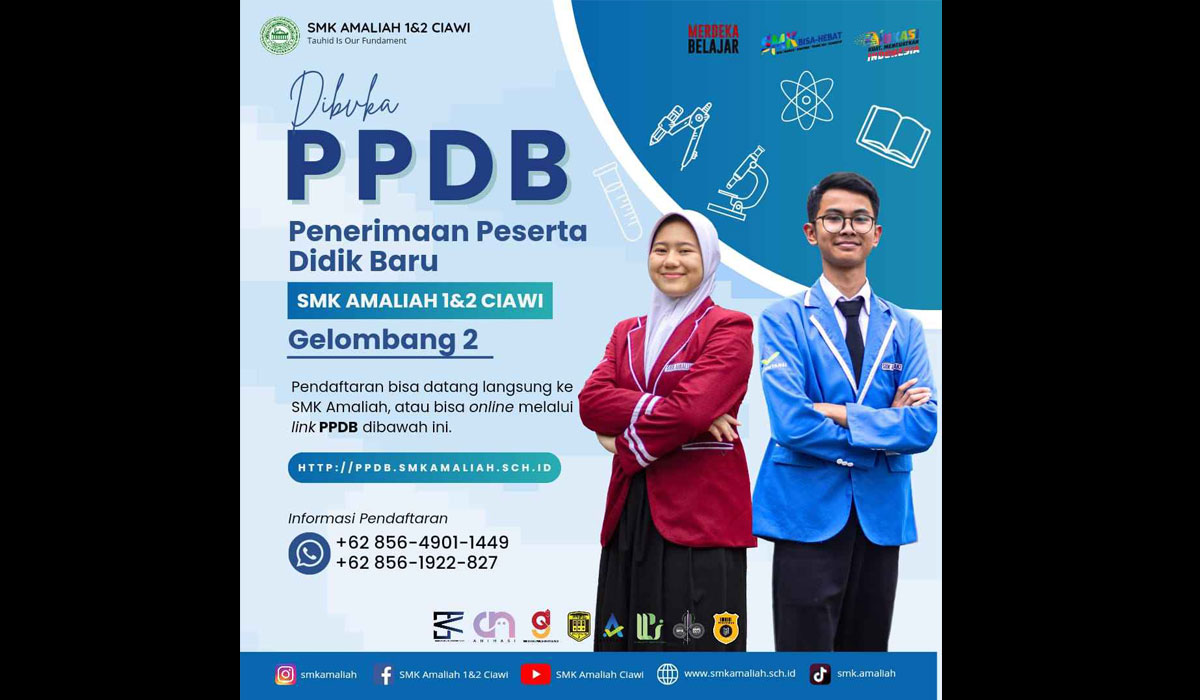 SMK Amaliah 1 dan 2 Ciawi membuka pendaftaran peserta didik baru gelombang kedua.
