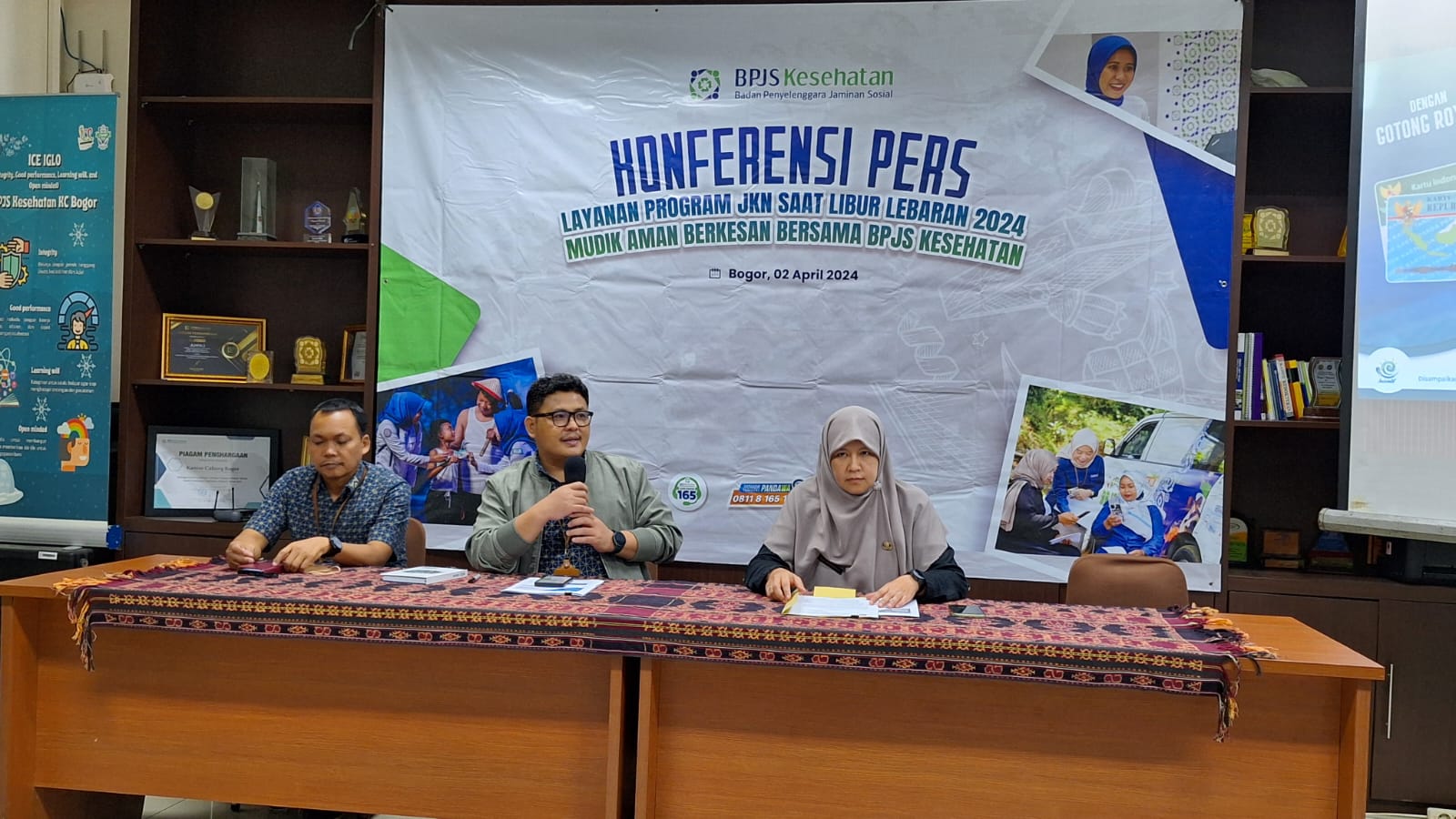 Konferensi Pers di Kantor BPJS Kesehatan Cabang Bogor, Selasa, (2/4/2024).
