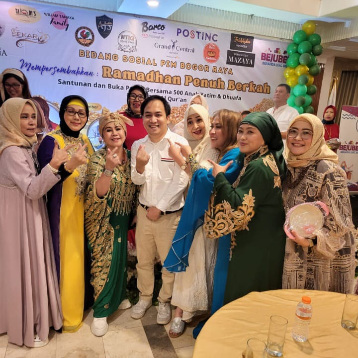 Kang Jaya saat menghadiri kegiatan santunan dan buka puasa bersama 500 anak yatim dan dhuafa yang digelar Bidang Sosial Perempuan Indonesia Maju (PIM) Bogor Raya, di Hotel Salak Heritage, baru-baru ini.