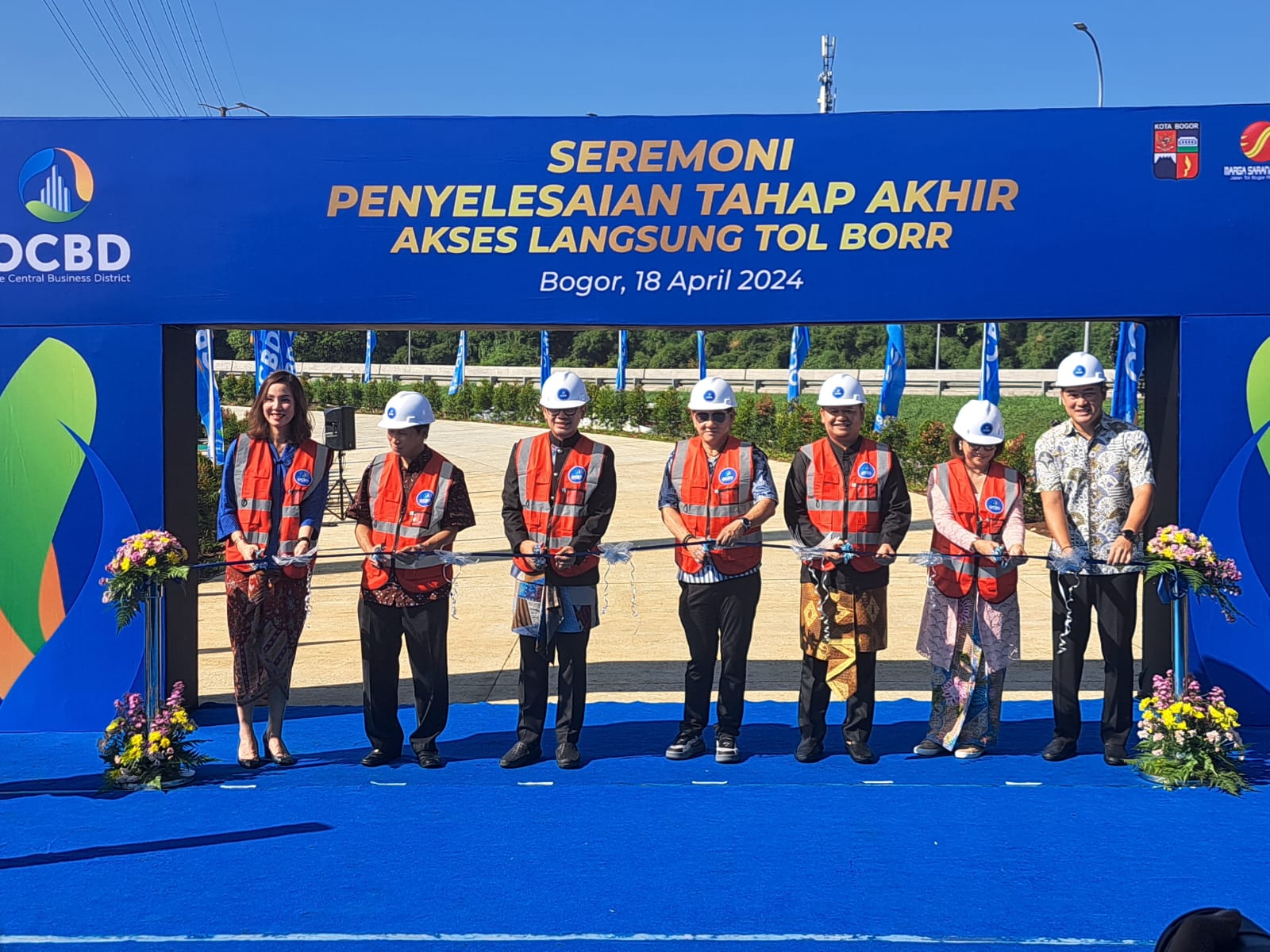 Seremoni penyelesaikan tahap akhir akses langsung Tol BORR, Kamis (18/4/2024).
