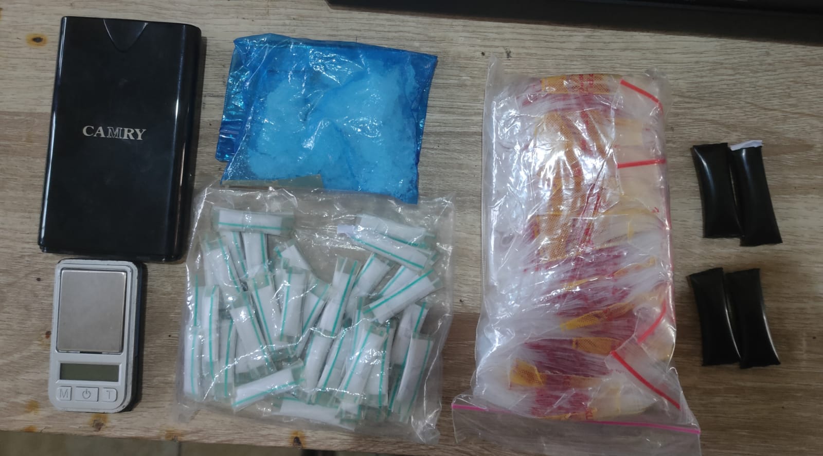 Barang bukti kasus narkoba yang baru diperacahkan Polres Bogor di Citeureup.
