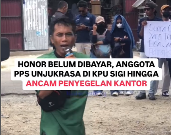 Honor Belum Dibayar, Anggota PPS Unjukrasa Di KPU SIGI