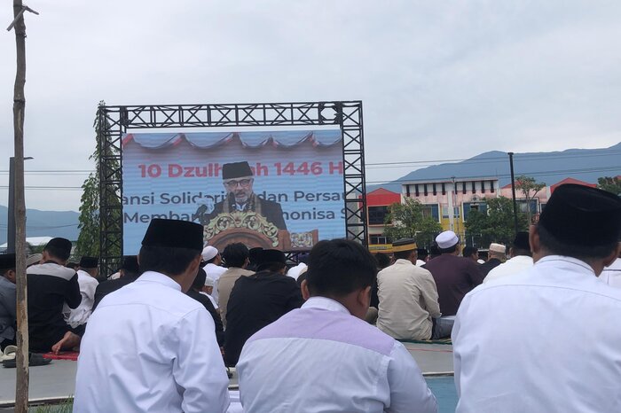 IDUL ADHA : Pemkot Palu menggelar salat Idul Adha di Lapangan Vatulemo, Palu, Sulawesi Tengah