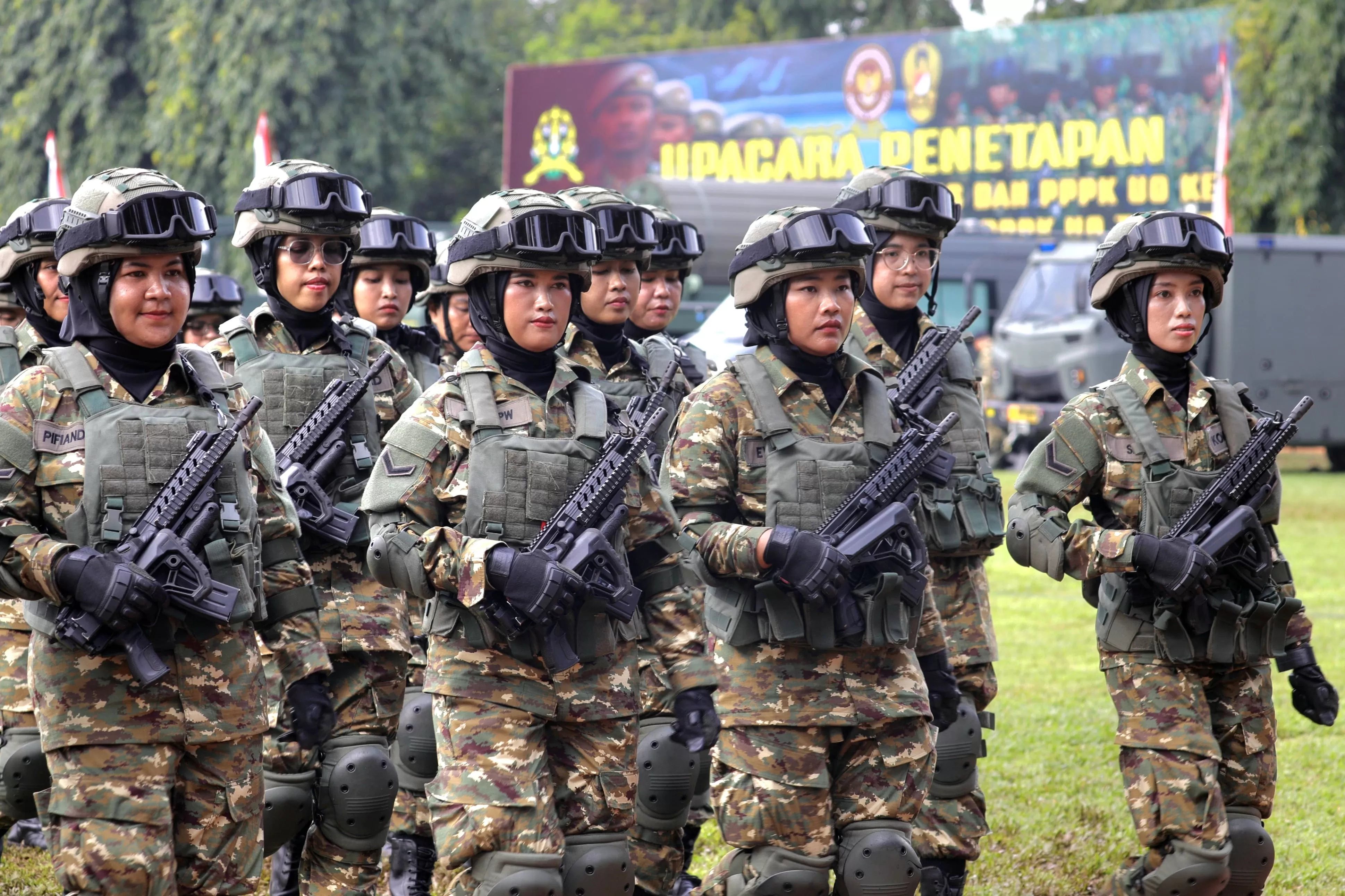 Sekjen Kemhan Letjen TNI Tri Budi Utomo menetapkan 787 personel Komcad dari Kemhan dan TNI AD pada Jumat (28/2). (Kemhan).