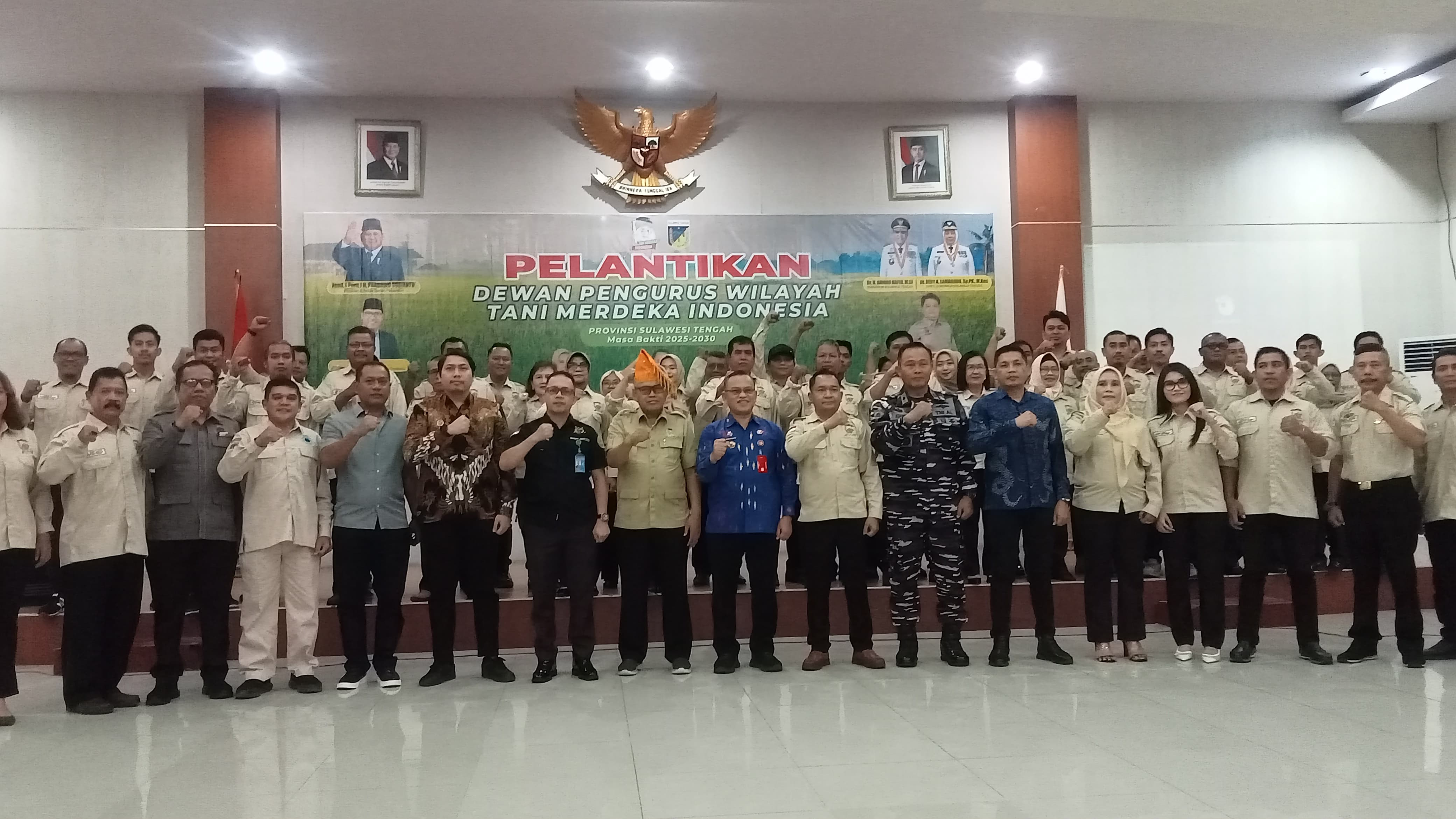 Pelantikan pengurus Merdeka Tani Indonesia Sulteng jadi momentum sinergi pertanian antar aktor daerah.