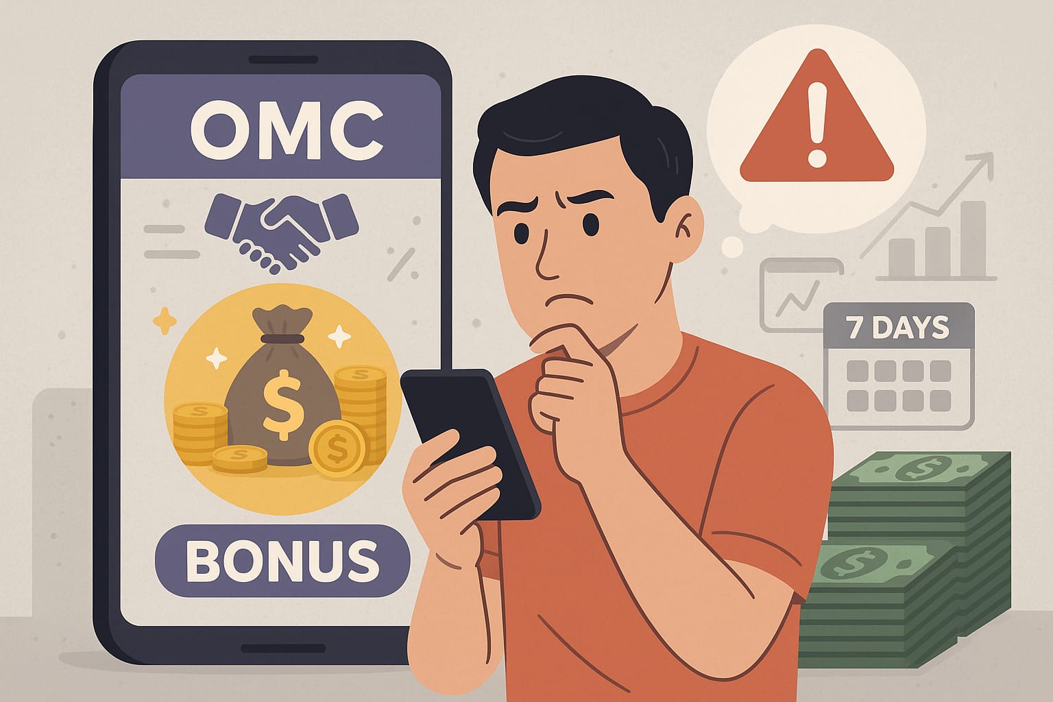 Ilustrasi warga tergiur bonus aplikasi investasi online.