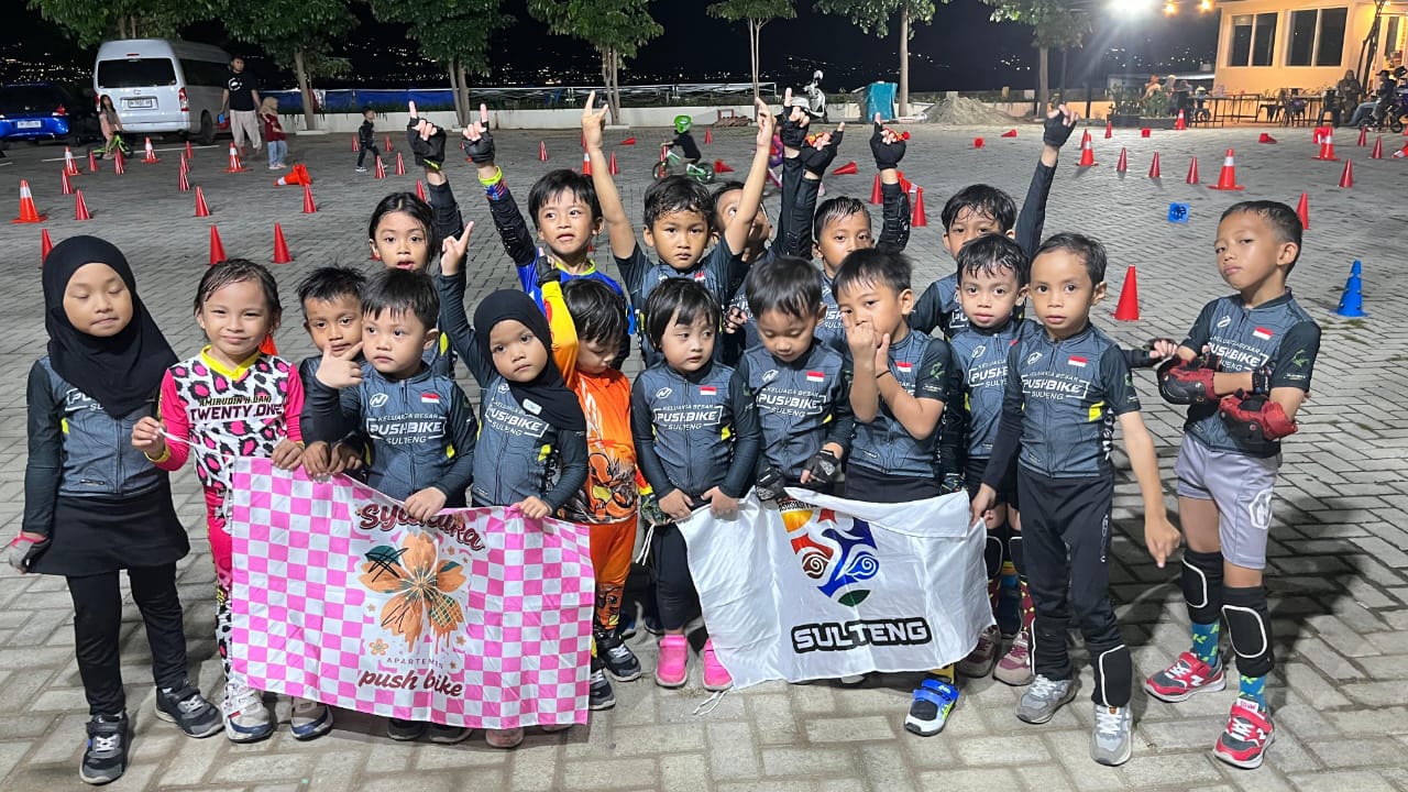 Sejumlah anak yang bakal ikut ambil bagian di ajang pushbike internasional di Yogyakarta, pada akhir pekan ini.