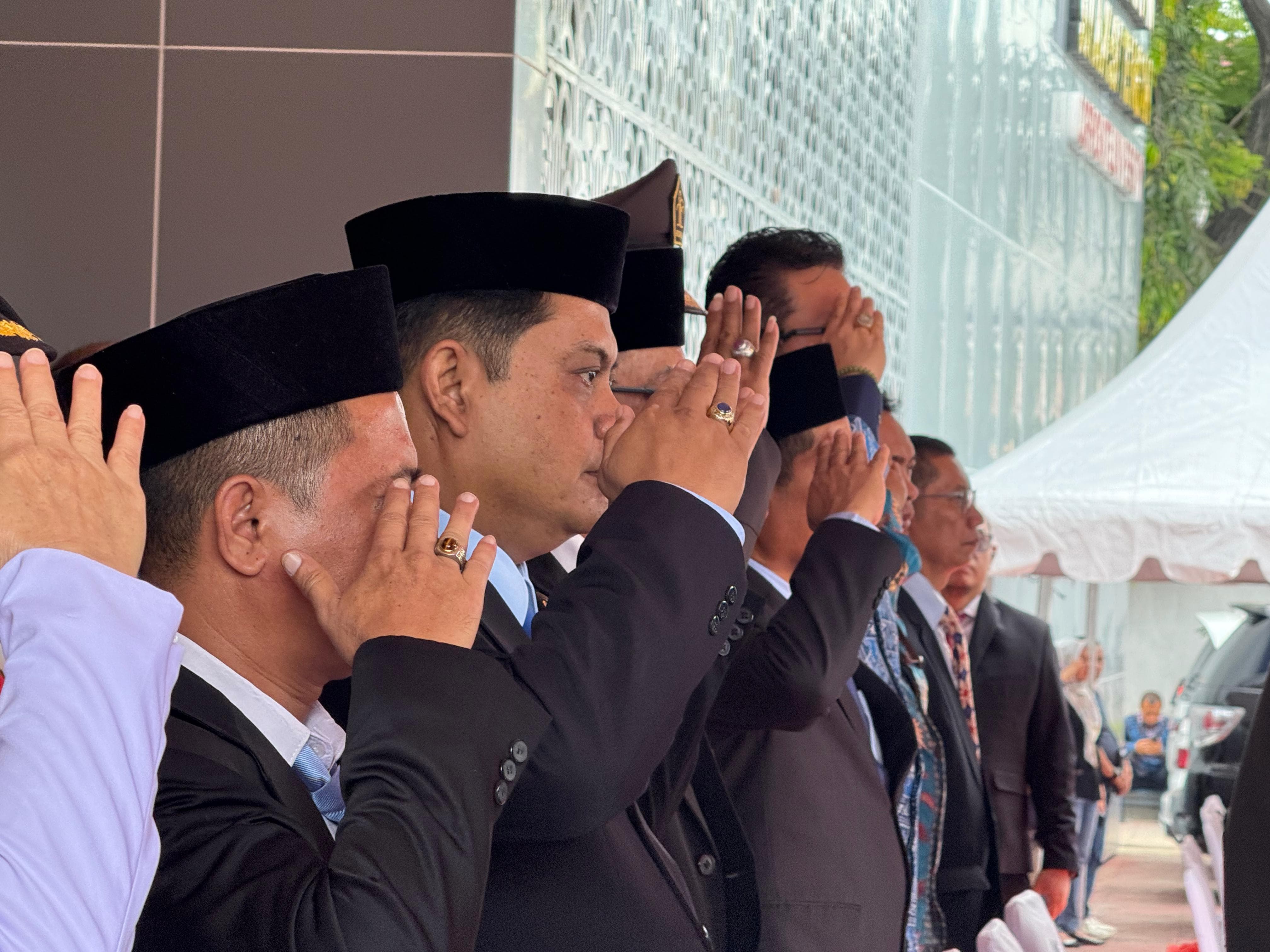 Kepala Kanwil Ditjenpas Sulteng Bagus Kurniawan, saat menghadiri Upacara Peringatan Hari Pengayoman ke-80 di halaman Kanwil Kemenkum Sulawesi Tengah, Jumat (22/8/2025).