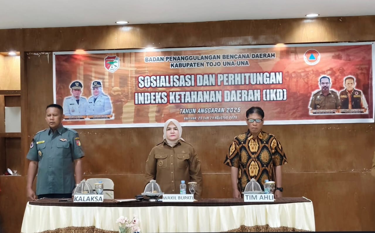SOSIALISASI : Pemkab Touna, melalui BPBD menggelar sosialisasi perhitungan IKD, Senin (26/08/20225).(FOTO : HERIYANTO LIMAHU/RADAR PALU).