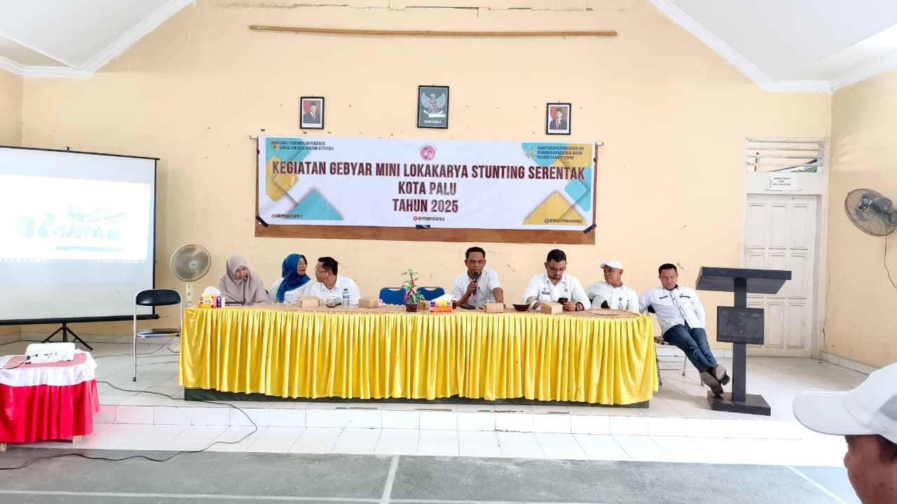 TURUNKAN ANGKA STUNTING : Kegiatan Gebyar Mini Lokakarya Stunting Serentak Kota Palu Tahun 2025, yang digelar di Kantor Camat Palu Selatan, Rabu 24 September 2025.