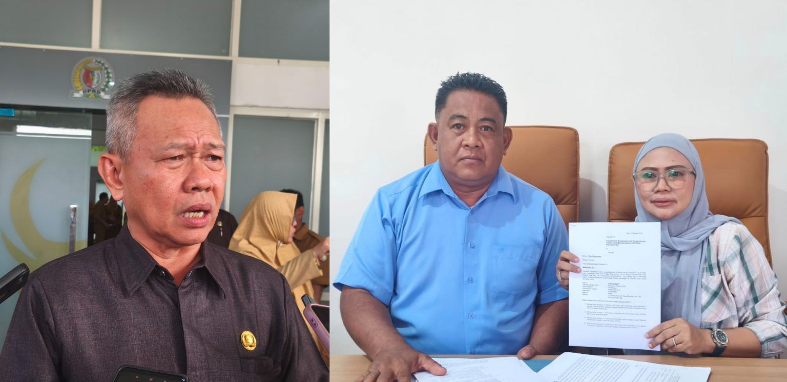 MASIH KECEWA : Yufi Afianti bersama kuasa hukumnya, dan Bupati Sigi Moh. Rizal Intjenae.(FOTO: ANGEL SUMBARA/RADAR PALU).
