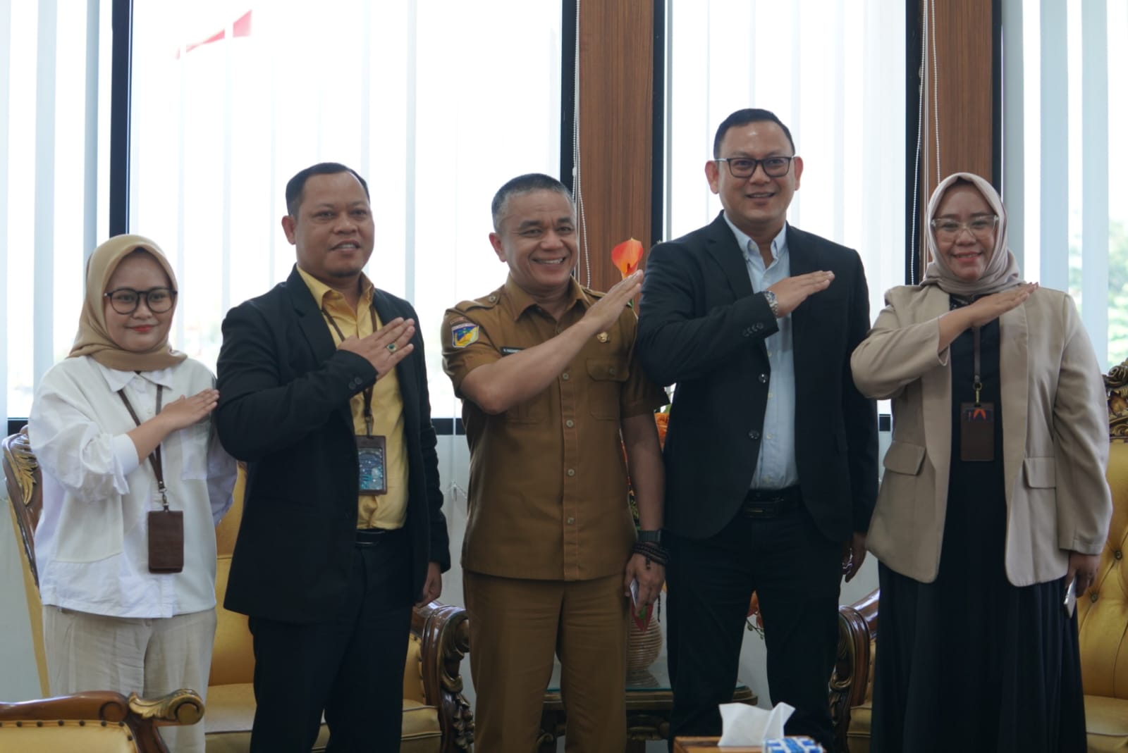 SALING BERSINERGI : Audiensi antara pihak Askrindo dan Wali Kota Palu beberapa waktu lalu  &nbsp;