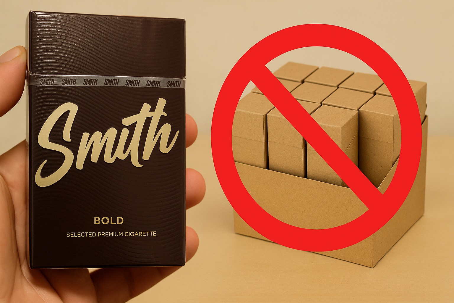 ROKOK ILEGAL: Salah satu rokok ilegal dengan merek "Smith" yang beredar bebas di kios di Kelurahan Tondo, Palu Utara. Tampak ilustrasi dari kemasan depan rokok tersebut.