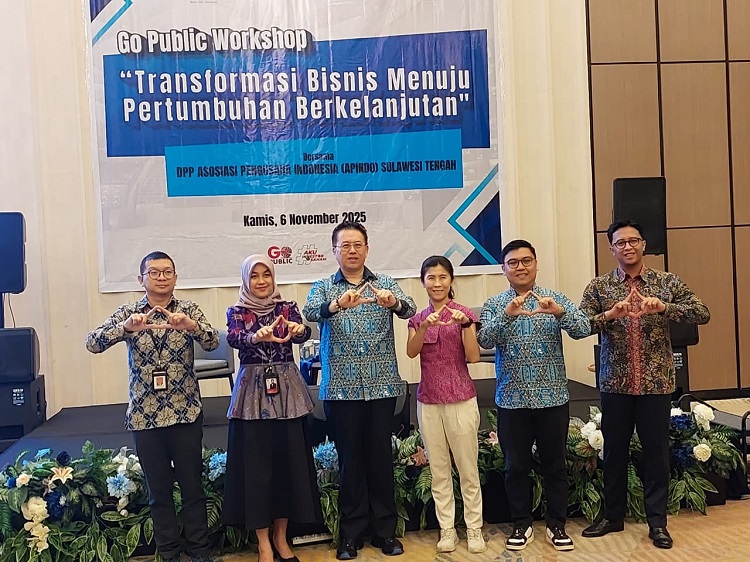 BEI berkolaborasi dengan Apindo wilayah Sulteng menggelar workshop go public di Palu, Kamis (5/11/2025).