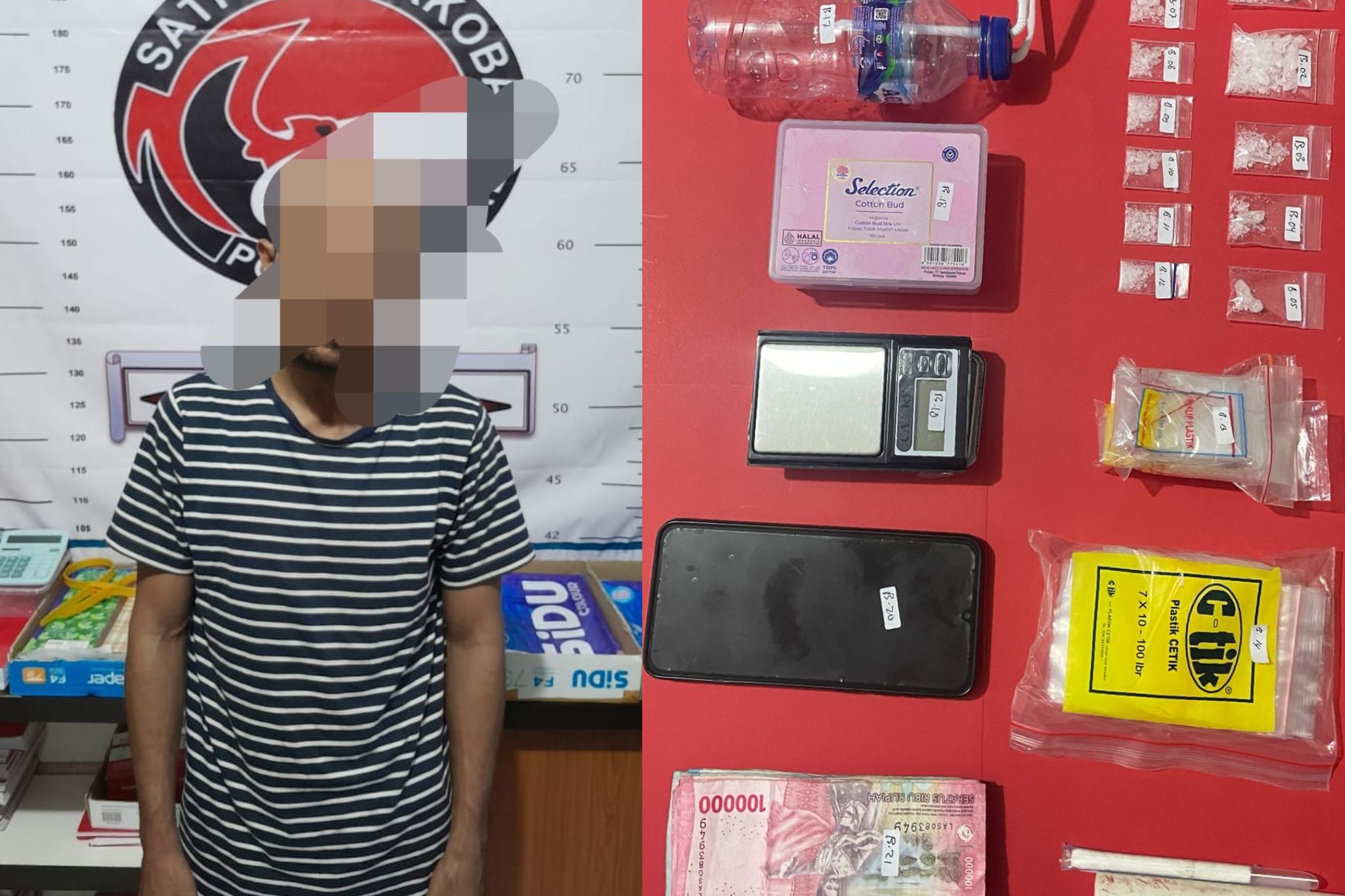 Satresnarkoba Polresta Palu menangkap seorang pengedar narkoba inisial MS di Tavanjuka.