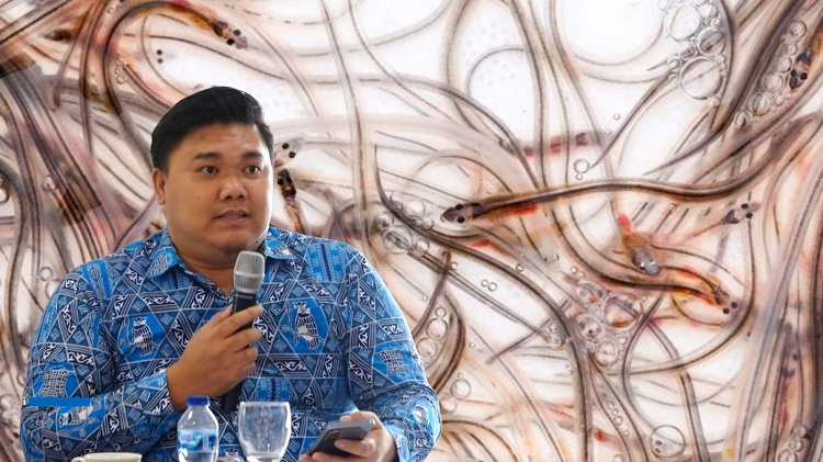 Kepala Bidang Perikanan Dewan Pengurus Provinsi (DPP) Asosiasi Pengusaha Indonesia (APINDO) Sulawesi Tengah, Handri, menjadi narasumber dalam Webinar Nasional.