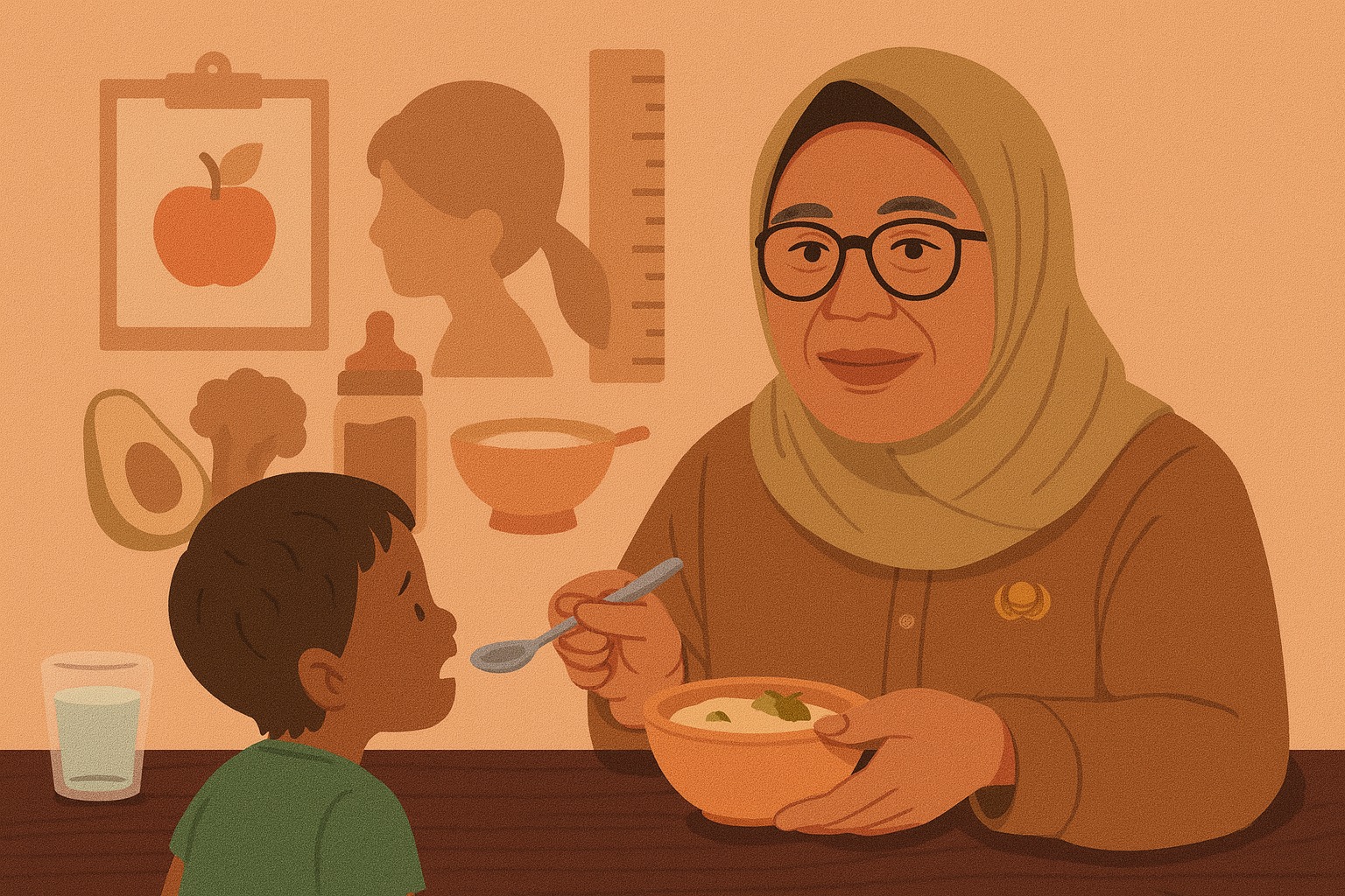 PEMBERIAN MAKANAN TAMBAHAN: Pihak Kelurahan Baru memberikan makanan tambahan kepada anak-anak. Ini jadi bagian dari program intervensi gizi.