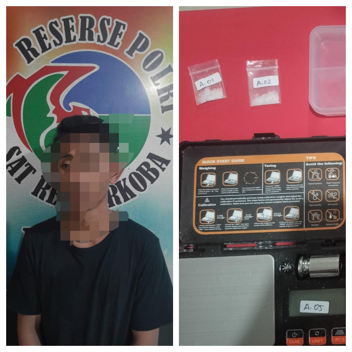 PENGEDAR : Satresnarkoba Polresta Palu menangkap pengedar narkoba di wilayah Tavanjuka dengan barang bukti dua paket siap edar.