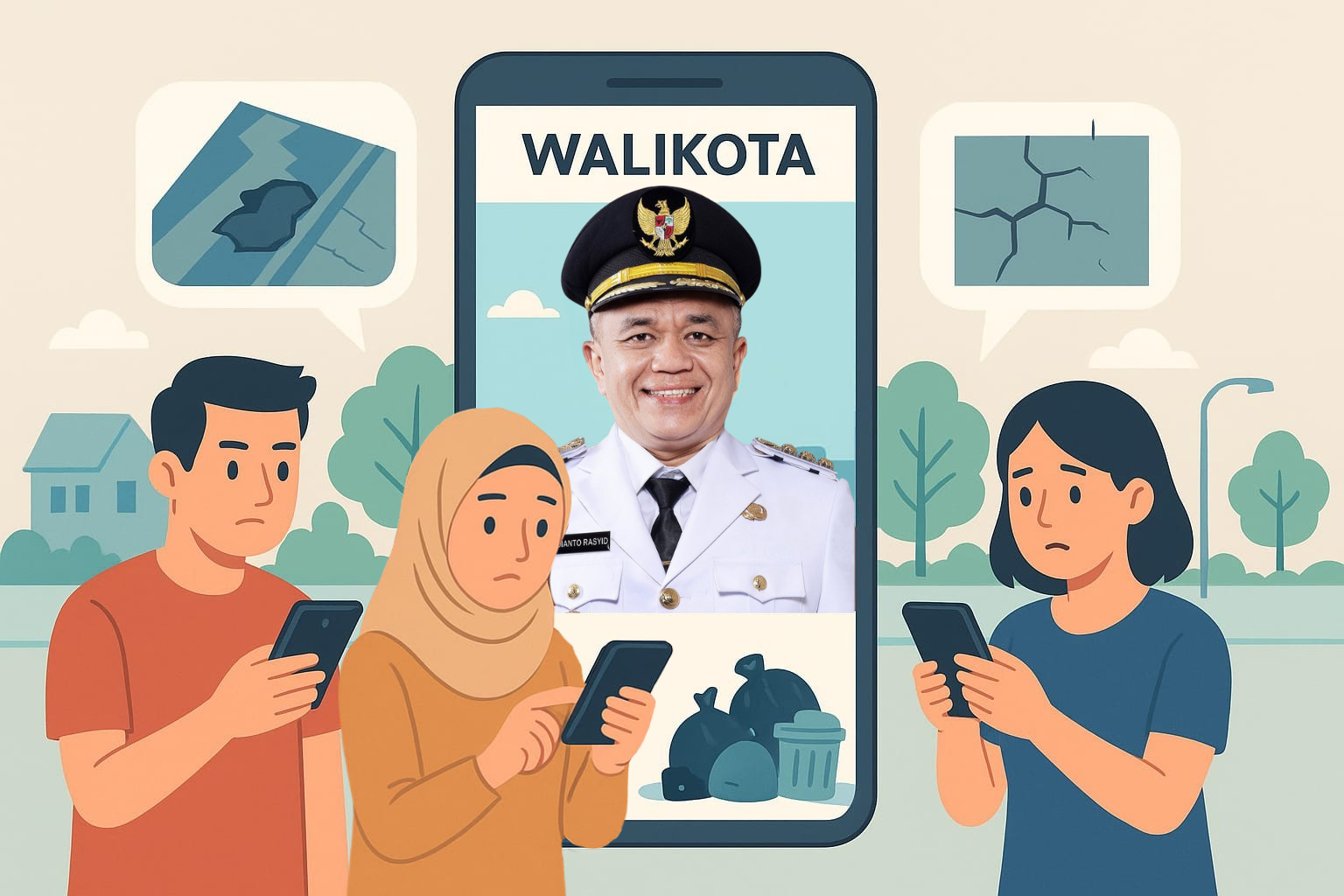 Hadianto Rasyid/Ilustrasi warga melaporkan kondisi lingkungannya kepada Walikota Palu melalui kanal LAPOR WALIKOTA PALU