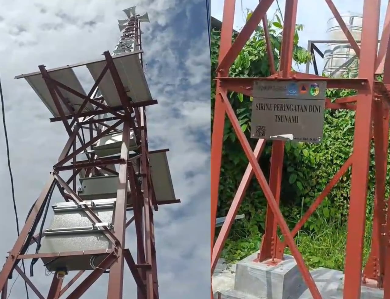 Tangkapan layar Video tower sirine bencana kiriman warga