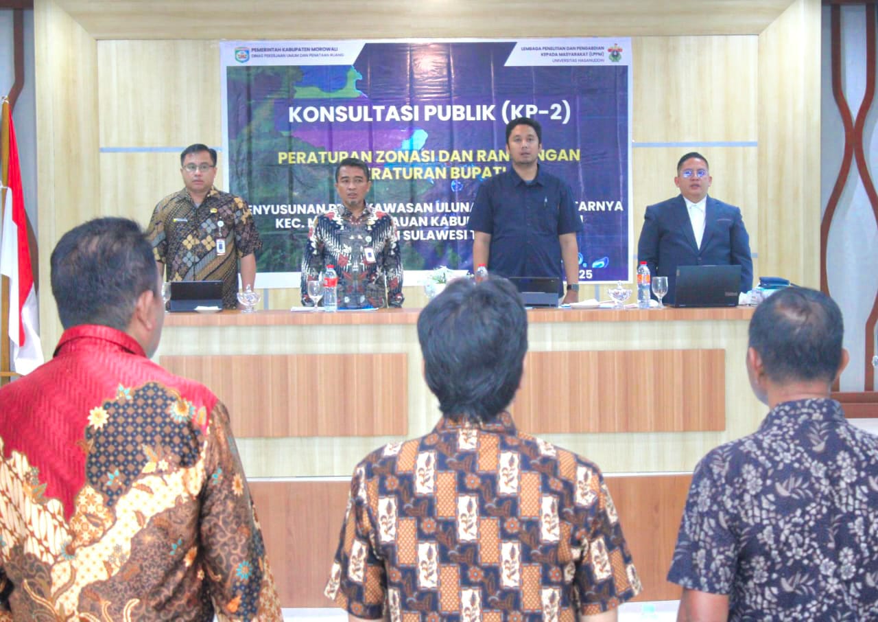 KONSULTASI : Dinas PUPR Kabupaten Morowali, menggelar konsultasi publik penyusunan RDTR Kawasan Ulunambo, di Morowali, Kamis (27/11/2025).(FOTO: SUPRIYONO/RADAR PALU).