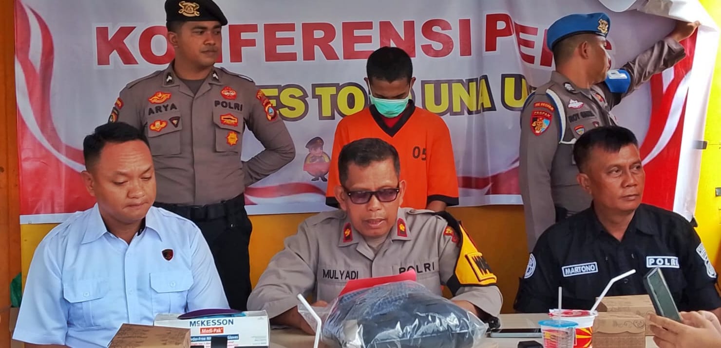 DITANGKAP: Polres Touna, tangkap pelaku narkoba di Desa Toliba, Kecamatan Tojo Barat, Kabupaten Touna.(FOTO: HERIYANTO LIMAHU/RADAR PALU).