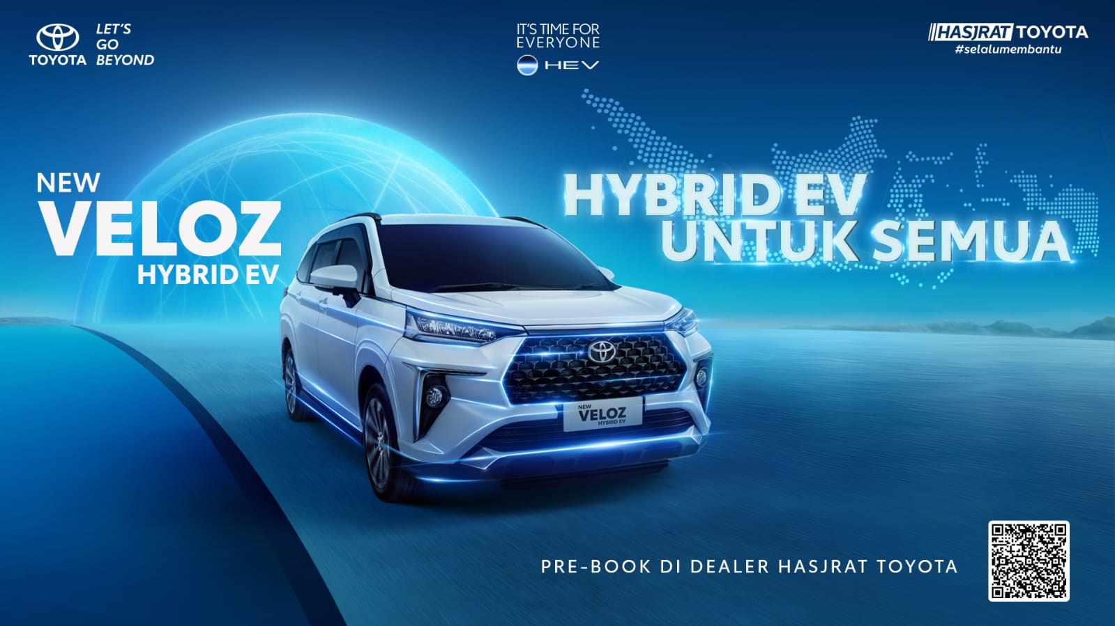 ANDALAN KELUARGA INDONESIA : Sebagai  MPV andalan keluarga Indonesia, New Veloz Hybrid EV kini memasuki era baru elektrifikasi.