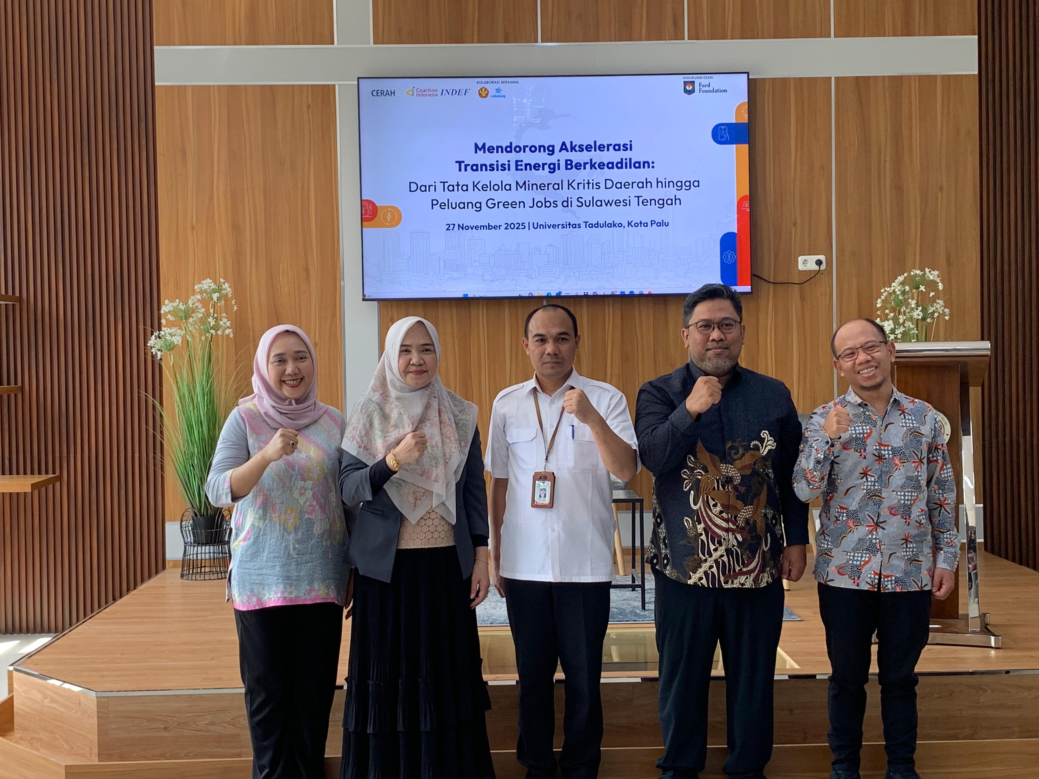 Kegiatan Diskusi Kolaborasi Lintas Sektor dan Daerah untuk Transisi Energi dan Tata Kelola Mineral yang Berkeadilan di Fakultas Ekonomi dan Bisnis Universitas Tadulako.