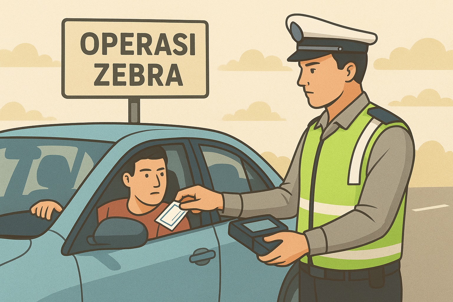 TILANG: Ilustrasi tilang pada operasi Zebra.