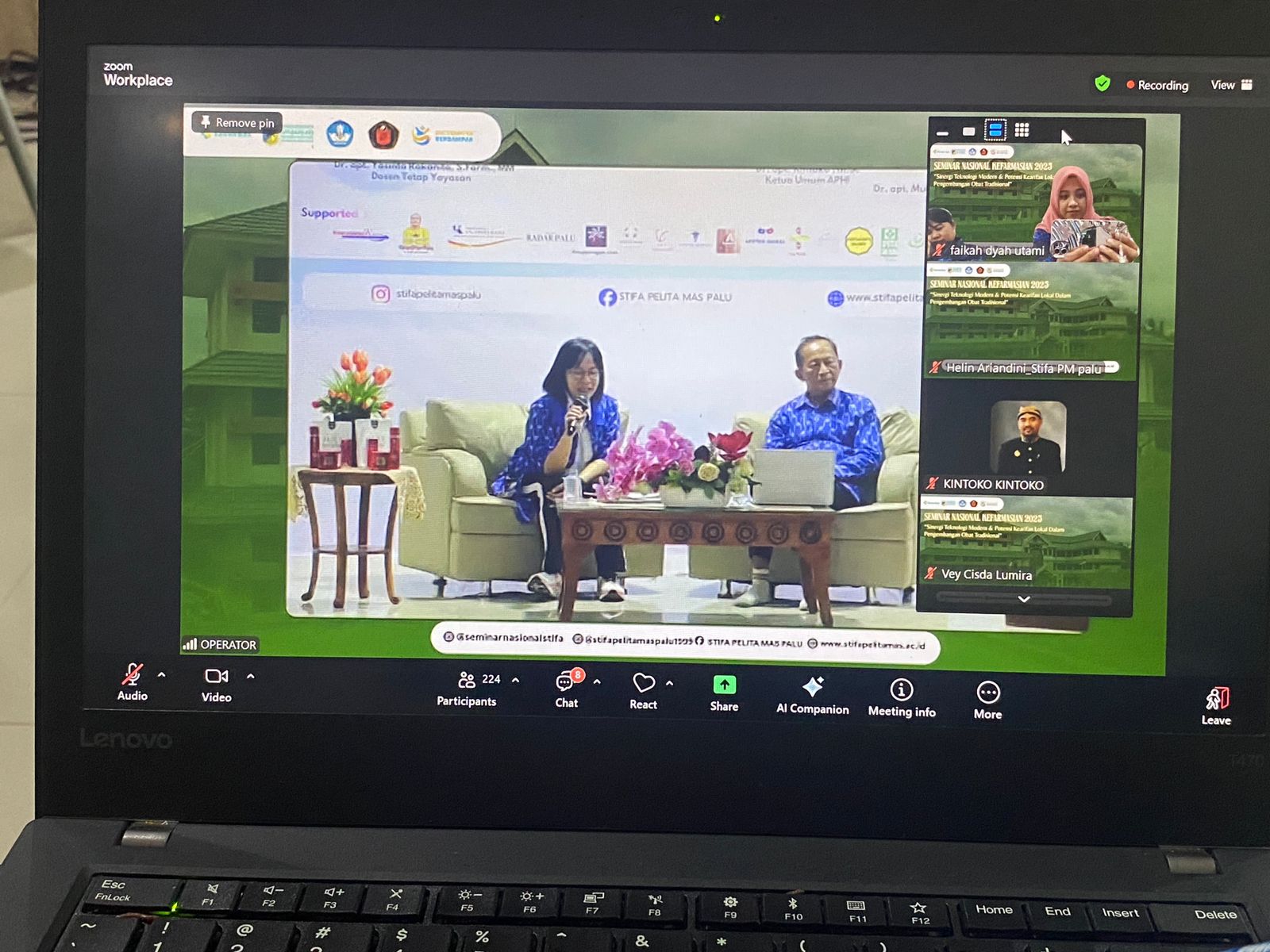 STIFA Pelita Mas Palu menyelenggarakan Seminar Nasional dengan tema &ldquo;Sinergi Teknologi Modern dan Potensi Kearifan Lokal dalam Pengembangan Obat Tradisional&rdquo;, Sabtu (6/11/2025).