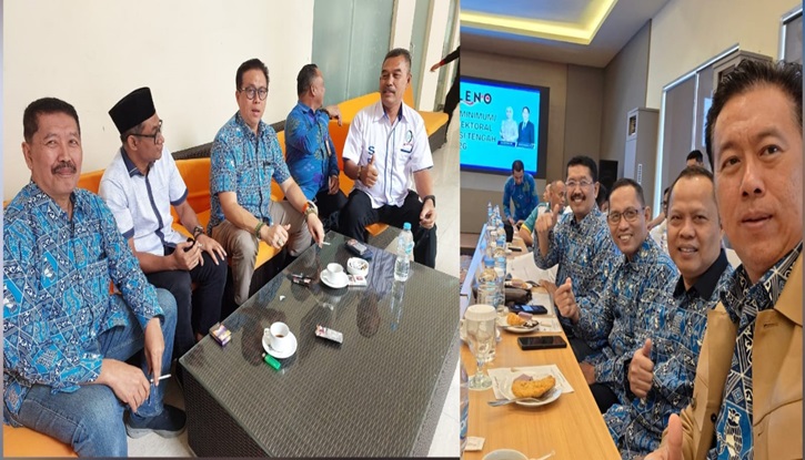 Ketua Apindo Sulteng Wijaya Chandra bersama anggota saat menghadiri penetapan UMP Sulteng 2026.