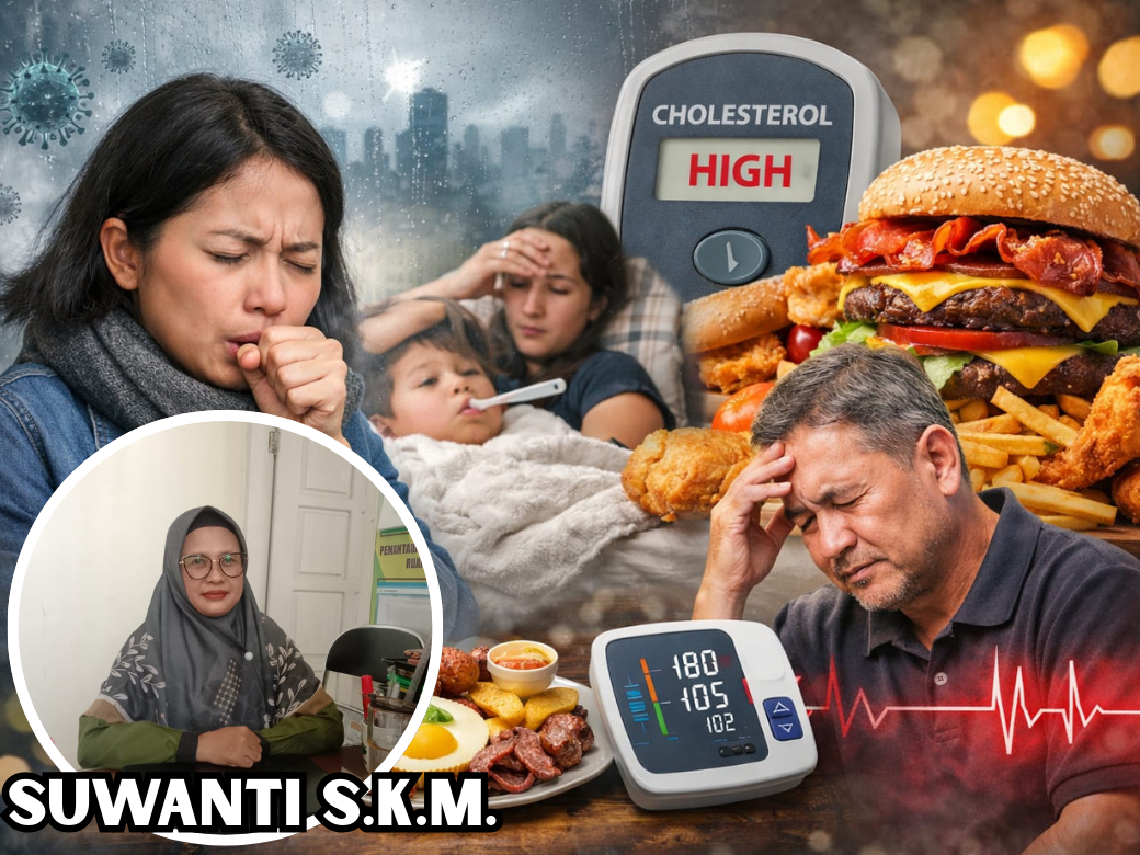 Ketua Klaster 1 Manajemen Puskesmas Singgani, Suwanti / ilustrasi ancaman penyakit pasca Nataru