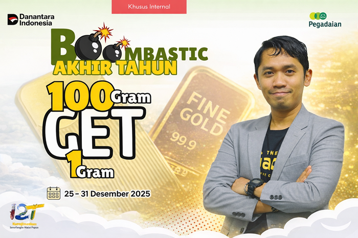 Promo akhir tahun Pegadaian Palu hadirkan beli emas 100 gram bonus 1 gram hingga 31 Desember 2025, dorong investasi aman dan tahan inflasi.