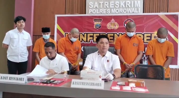 NARKOBA: Satre Narkoba Polres Morowali, menggungkap kasus penyalagunaan narkoba.(FOTO: SUPRIYONO/RADAR PALU).