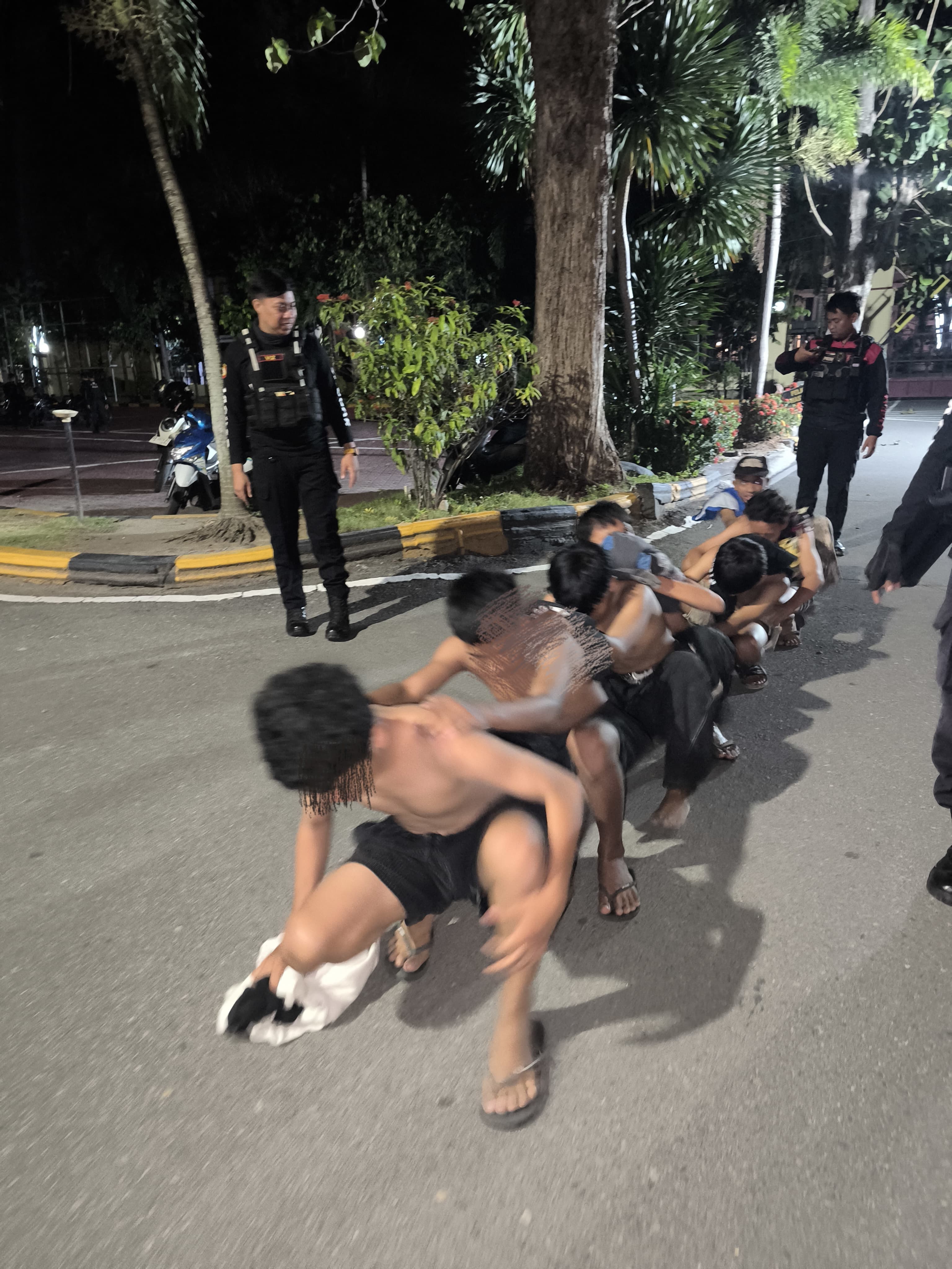 Tujuh remaja bawah umur diamankan dan dibawa ke Mako Polresta Palu