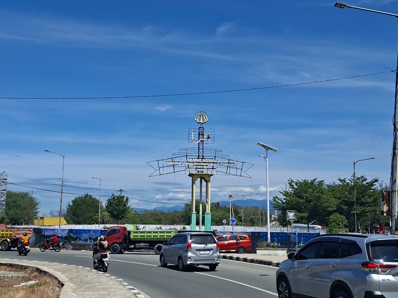 Proses revitalisasi Bundaran STQ Palu yang dikerjakan BPJN Kementerian PUPR sebagai bagian kolaborasi dengan Pemkot Palu.