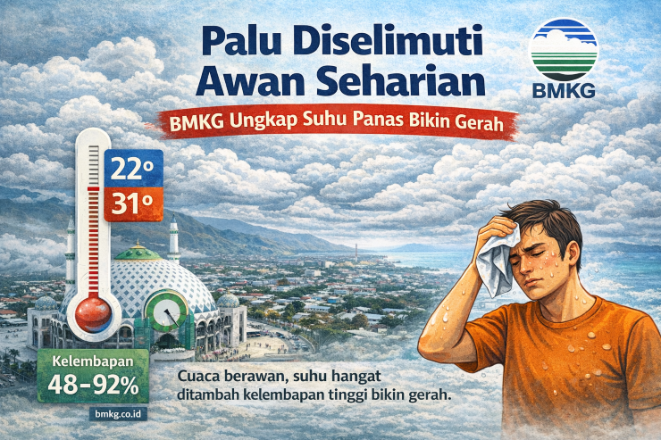 Suhu panas hingga 31&deg;C dan kelembapan tinggi bikin gerah. BMKG imbau warga tetap jaga kondisi tubuh.