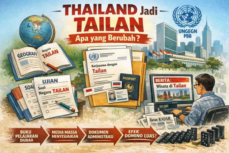 Thailand kini resmi ditulis Tailan. Satu perubahan ejaan, dampaknya ke mana-mana: buku pelajaran, media, hingga dokumen negara.