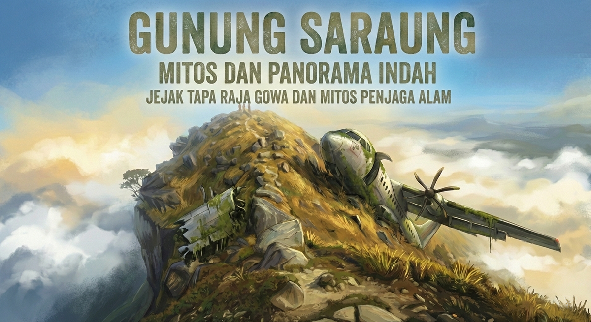Gunung Bulu Saraung di Makassar dan viral setelah jadi titik kordinat lokasi ditemukan Pesawat ATR-500.