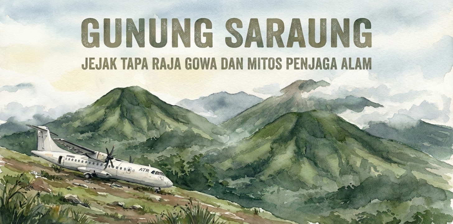 Gunung Bulu Saraung di Makassar dan viral setelah jadi titik kordinat lokasi ditemukan Pesawat ATR-500.